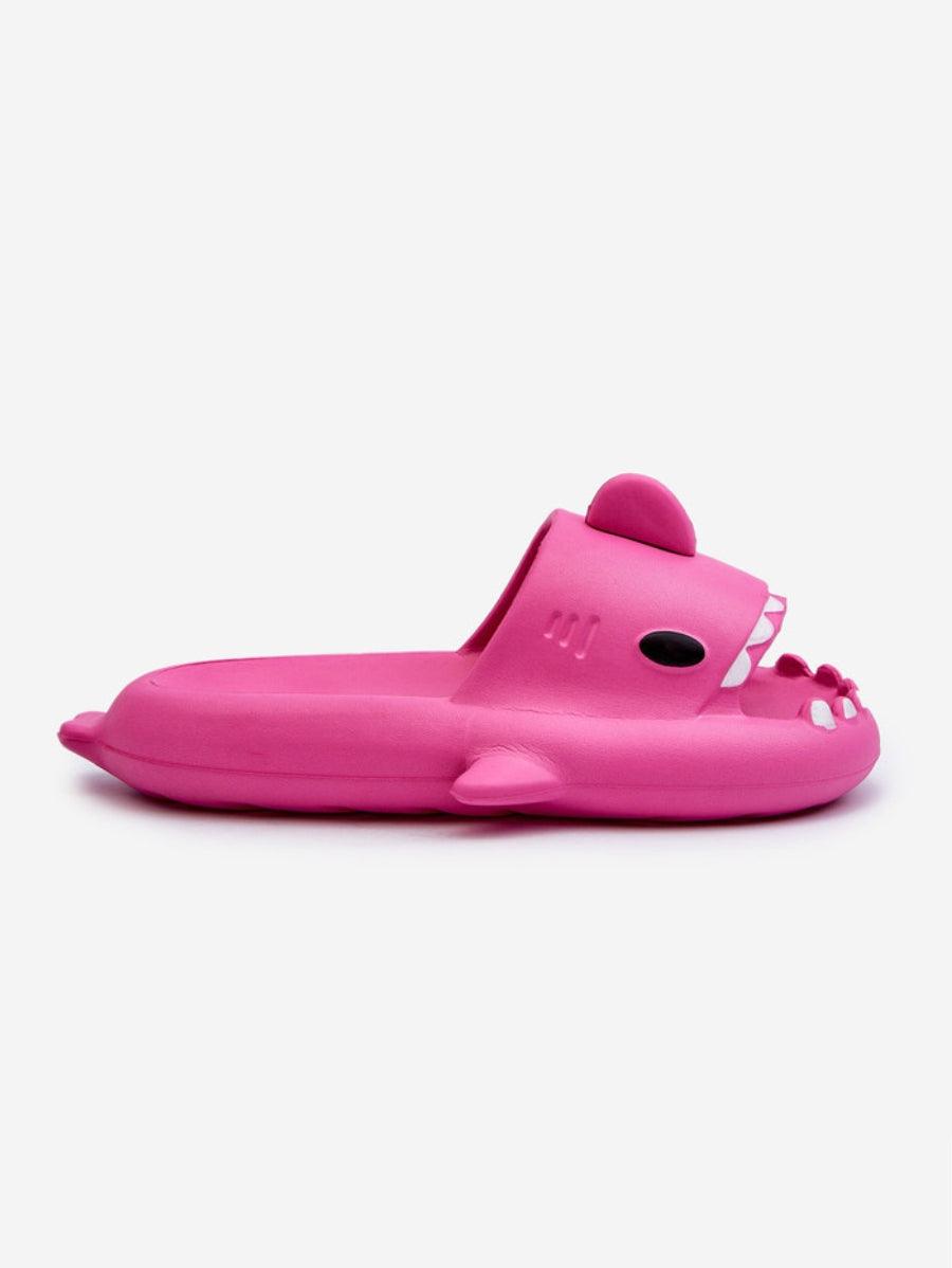 Fuschia Pink Shark Slides