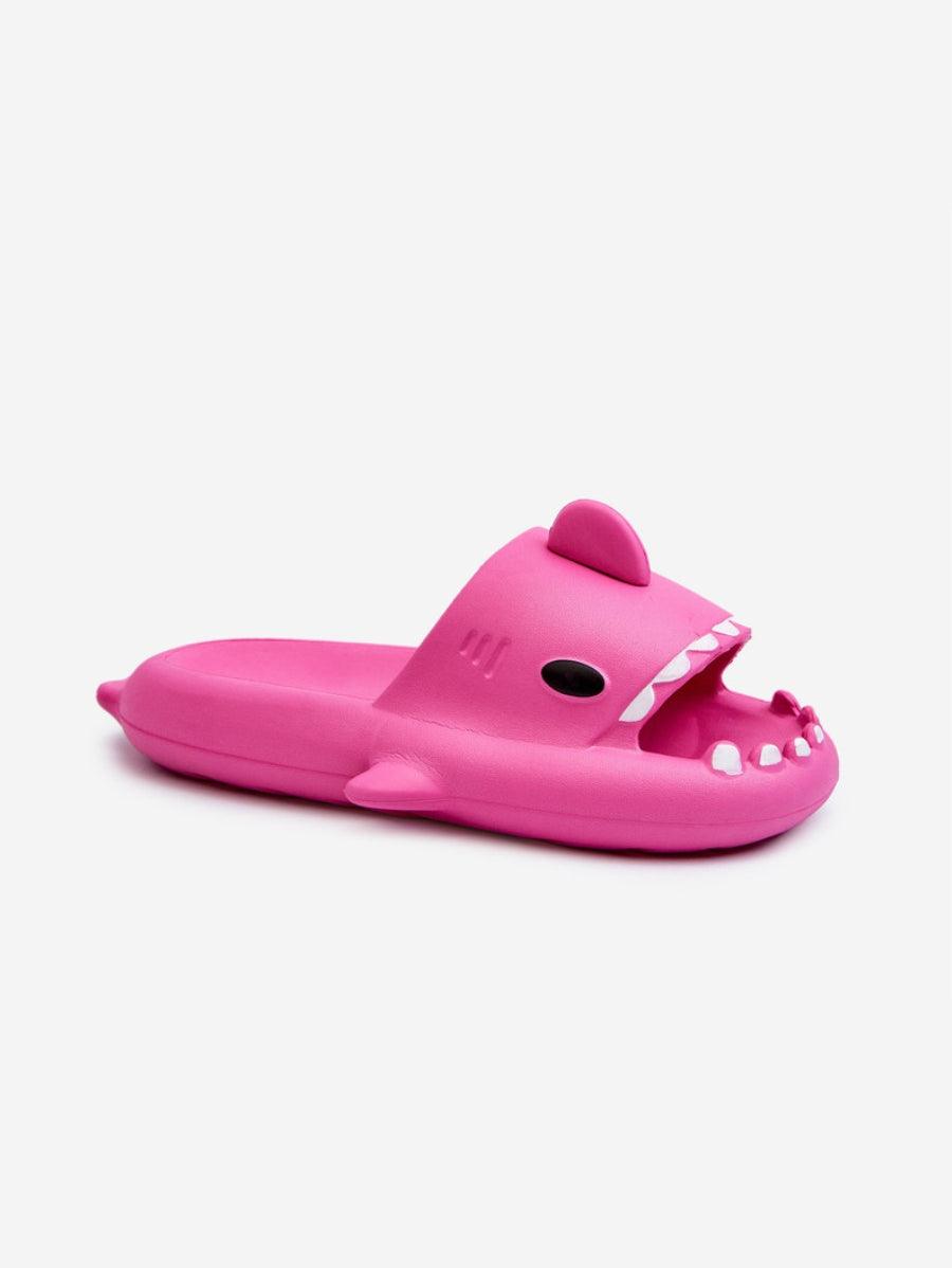 Fuschia Pink Shark Slides